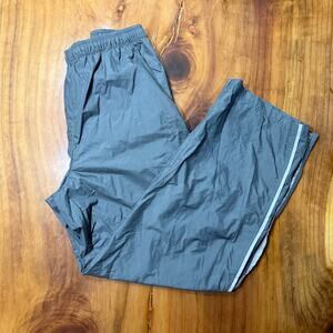 Vintage Y2K Nike Men's Pants XL Unlined Swishy ankle zip Drawstring Stripe YY28